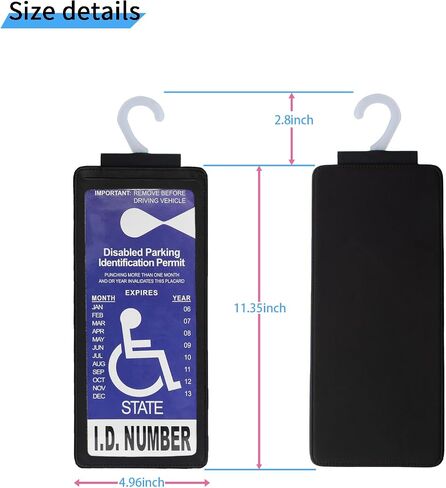 حامل اللاسفور الشفافة في Yuoyar Ultra للحصول على لافتة متينة لسيارات الإعاقة مع شماعات كبيرة (1pcs أسود) in Kuwait