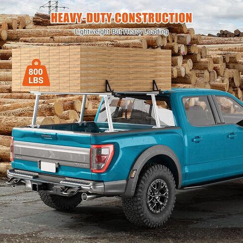 Truck Rack, 17-29 in Adjustable Ladder Rack for Trucks with C-Clamps, Non-Drilling Aluminum 800 lbs Capacity Truck Bed Rack, Heavy Duty Pickup Truck Racks for Kayak, Surfboard,Lumber,Ladder in Kuwait