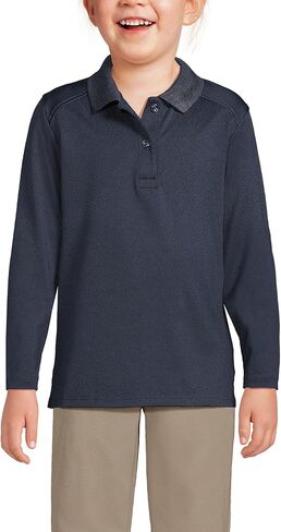 Lands' End School Uniform Girls Long Sleeve Feminine Fit Rapid Dry Polo Shirt in Kuwait