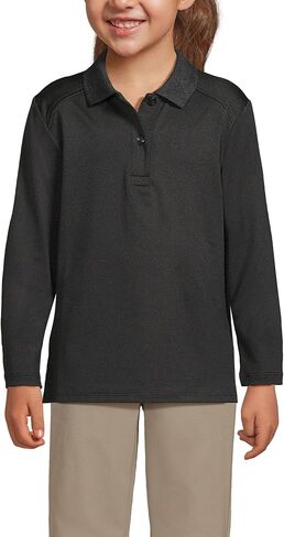 Lands' End School Uniform Girls Long Sleeve Feminine Fit Rapid Dry Polo Shirt in Saudi Arabia