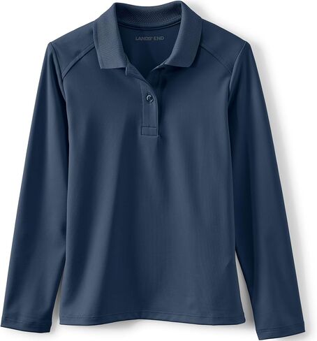 Lands' End School Uniform Girls Long Sleeve Feminine Fit Rapid Dry Polo Shirt in Kuwait