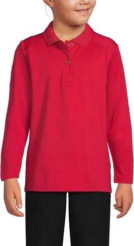 Lands' End School Uniform Girls Long Sleeve Feminine Fit Rapid Dry Polo Shirt in Kuwait