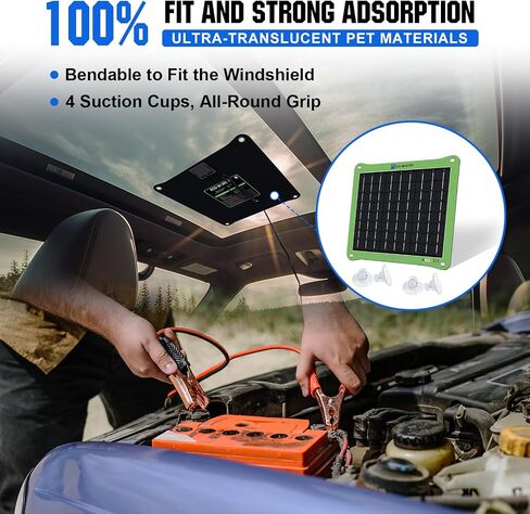 ECO-WORTHY Upgraded 7.5W Solar Car Battery Charger Maintainer 12V Waterproof Solar Panel Portable Solar Trickle Charger for Car Truck Boat Lawn Mower RV Trailer Tractor ATV Utility Vehicle Battery in Saudi Arabia