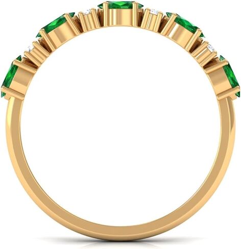 مختبر معتمد نمت الزمرد نصف الأبدية ، جودة AAAA ، حلقة الذكرى السنوية Emerald Diamond - هدية للنساء in Kuwait