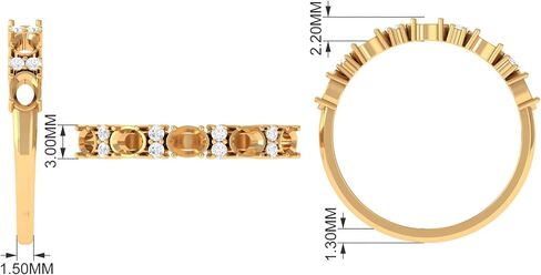 مختبر معتمد نمت الزمرد نصف الأبدية ، جودة AAAA ، حلقة الذكرى السنوية Emerald Diamond - هدية للنساء in Kuwait