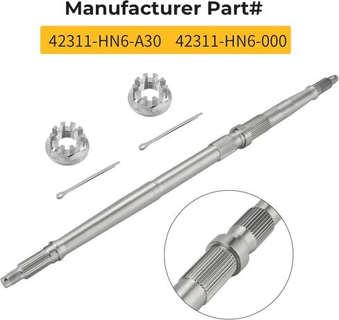 محور العجلات الخلفية M Mat لـ Honda Sportrax 250 TRX250EX 2001-2008 TRX250X 2009-2024 42311-HN6-A30 42311-HN6-000 in Saudi Arabia