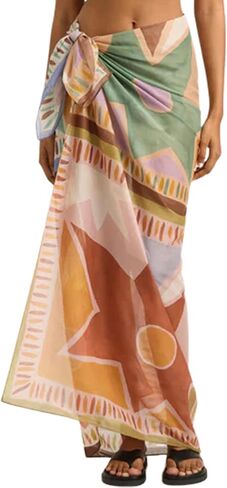 Fiona Jolin Women's Sarong Pareo Cotton Beach Coverups Lightweight Wrap Skirt Boho Printed Bikini Cover Up Long in Kuwait