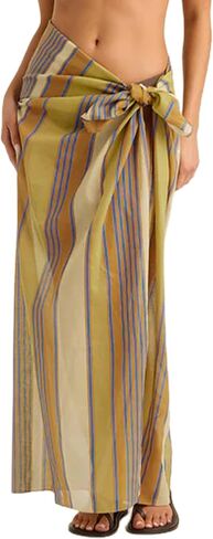 Fiona Jolin Women's Sarong Pareo Cotton Beach Coverups Lightweight Wrap Skirt Boho Printed Bikini Cover Up Long in Kuwait