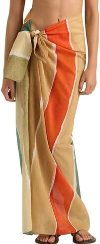 Fiona Jolin Women's Sarong Pareo Cotton Beach Coverups Lightweight Wrap Skirt Boho Printed Bikini Cover Up Long in Kuwait