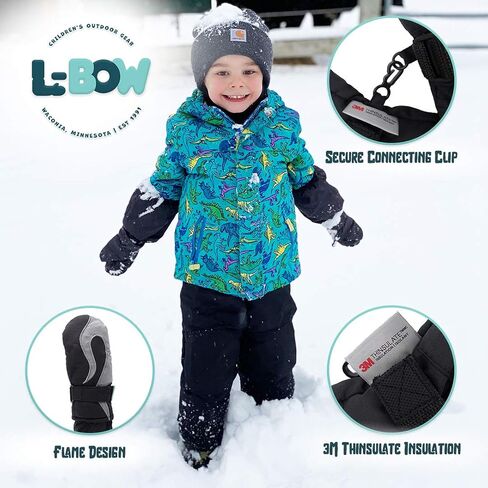 L-Bow Kids Mittens + Flame Style for Kids Mittens Back to School + Waterproof Stay On Design in Saudi Arabia