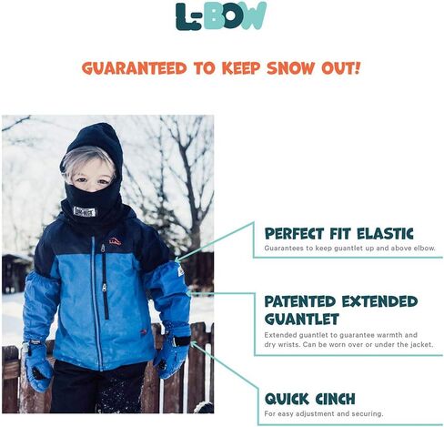L-Bow Kids Mittens + Flame Style for Kids Mittens Back to School + Waterproof Stay On Design in Saudi Arabia