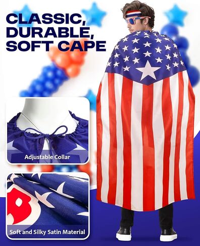 Cape American Flag Case ، ونظارات شمسية ، و Bandana وملصقات الوشم الوطنية المقدمة في الرابع من يوليو والأحداث الوطنية in Kuwait