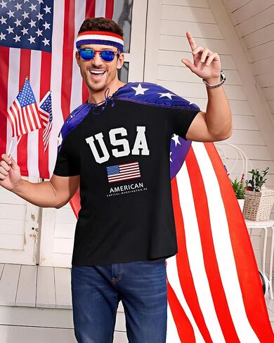 Cape American Flag Case ، ونظارات شمسية ، و Bandana وملصقات الوشم الوطنية المقدمة في الرابع من يوليو والأحداث الوطنية in Kuwait