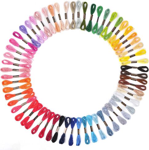 150 Color Skeins Rainbow Color Embroidery Floss，Cross Stitch Threads, Bracelet Yarn, Craft Floss in Saudi Arabia