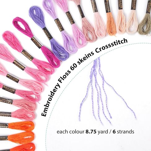 150 Color Skeins Rainbow Color Embroidery Floss，Cross Stitch Threads, Bracelet Yarn, Craft Floss in Saudi Arabia