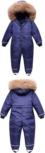Girls Fur Thick Jumpsuit 3-10 Years Kids Overalls Children Ski Suit Snow Wear Snowsuit in Kuwait