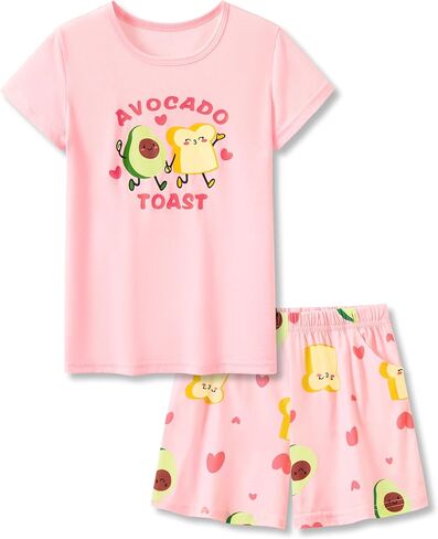 Tebbis TENDIN TIE صبغة/أفوكادو/كات بيجاماس من أجل Big & Teen Girls 2 قطعة ناعمة وقصيرة PJ مجموعة الحجم 6-18 in Kuwait