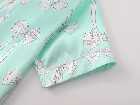 Tebbis Satin Pajamas for Girls-Cute Pink Silky Short-Sleeved Set with Adorable Puppy Prints Size 6/7-16 in Saudi Arabia