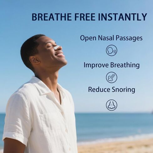 50ct Nasal Strips for Snoring Clear Nose Strips for Breathing & Sleeping Extra Strength Drug-Free Snore Strips to Relieve Nasal Congestion (Clear-50ct) in Kuwait