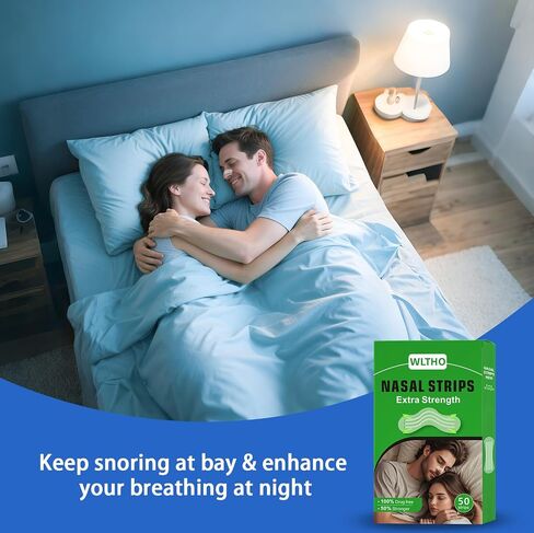 50ct Nasal Strips for Snoring Clear Nose Strips for Breathing & Sleeping Extra Strength Drug-Free Snore Strips to Relieve Nasal Congestion (Clear-50ct) in Kuwait