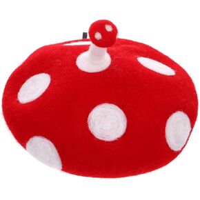 Adorable Mushroom Hat Cosplay Accessory Wool Beret for Lightweight and Comfortable for Parties Costumes and Everyday Wear in Kuwait
