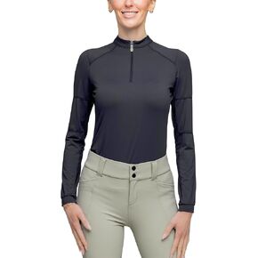 Kastel Denmark Solid Base Layer Activewear | Long Sleeve Sun Protection | 1/4 Zip Womens Golf, Equestrian Apparel in Kuwait