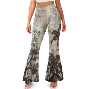 Yoga Pants Women Flared Slit Leggings Tummy Control High Waist Bell Bottom Trousers Plus Size Workout Bootleg Pants in Kuwait