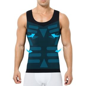 Men's Compression Shirt Slimming Body Shaper Tummy Control Men Shapewear Undershirt Tank Top for Gynecomastia in Saudi Arabia