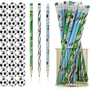 30 Pcs Sports Pencils and 30 Pcs Sports Ball Erasers, Fun Wooden Sports Pencils with Eraser Sports Themed School Stationery Birthday Party Favors Office Supplies Students Children Gift in Kuwait