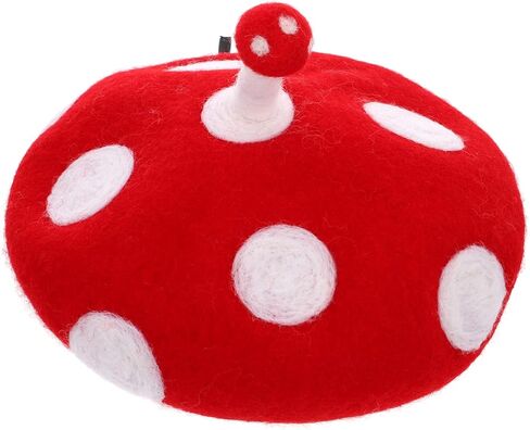 Adorable Mushroom Hat Cosplay Accessory Wool Beret for Lightweight and Comfortable for Parties Costumes and Everyday Wear in Kuwait