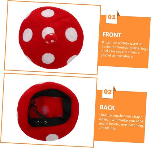 Adorable Mushroom Hat Cosplay Accessory Wool Beret for Lightweight and Comfortable for Parties Costumes and Everyday Wear in Kuwait