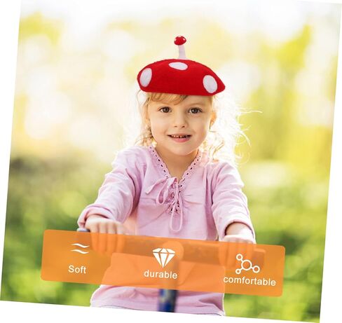 Adorable Mushroom Hat Cosplay Accessory Wool Beret for Lightweight and Comfortable for Parties Costumes and Everyday Wear in Kuwait