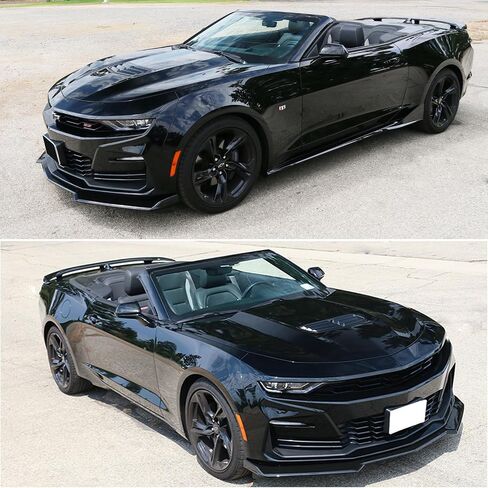 Ikon Motorsports ، شفة الوفير الأمامية متوافقة مع 2016-2024 Chevy Camaro ، 1LE لمعان الهواء السوداء سد الذقن سد الجسد underbody spoilter splitter abs in Kuwait