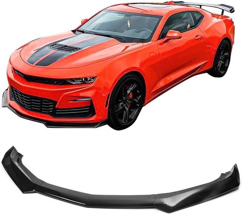 Ikon Motorsports ، شفة الوفير الأمامية متوافقة مع 2016-2024 Chevy Camaro ، 1LE لمعان الهواء السوداء سد الذقن سد الجسد underbody spoilter splitter abs in Kuwait