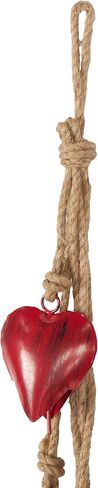 Deco 79 Metal Heart Indoor Outdoor Disporative Cow Bells Tibetan Bell Bell مع 6 أجراس على الحبل المعلق Jute ، Bell 4 "× 2" × 35 "، أحمر in Saudi Arabia