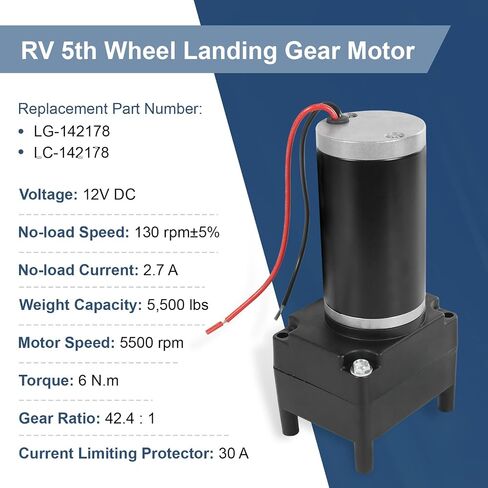 142178 Electric RV 5th Wheel Landing Gear Motor Replacement for Lippert Venture Atwood & Stromberg Carlson Landing Gear Systems 5500 lbs Replace# LG-142178 LC-142178 in Saudi Arabia