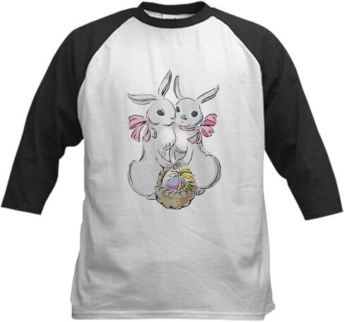 CafePress Easter Rabbits Kids Baseball Jersey Kids Cotton Baseball Jersey, 3/4 Raglan Sleeve Shirt in Saudi Arabia