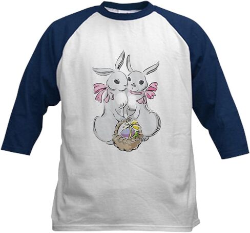 CafePress Easter Rabbits Kids Baseball Jersey Kids Cotton Baseball Jersey, 3/4 Raglan Sleeve Shirt in Saudi Arabia