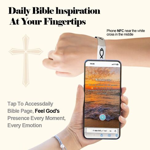 6pcs أساور الآية اليومية للكتاب المقدس ، سوار يسوع المسيحي مع مسح NFC ، آيات الكتاب المقدس سوار يمكن ارتداؤه ، سوار مسيحي مرن للنساء الرجال المراهقين الهدايا in Kuwait