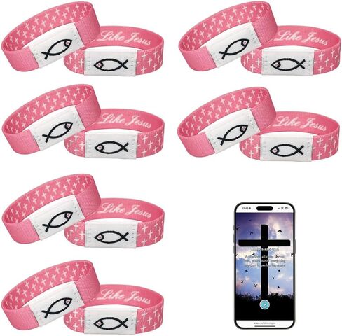 6pcs أساور الآية اليومية للكتاب المقدس ، سوار يسوع المسيحي مع مسح NFC ، آيات الكتاب المقدس سوار يمكن ارتداؤه ، سوار مسيحي مرن للنساء الرجال المراهقين الهدايا in Kuwait