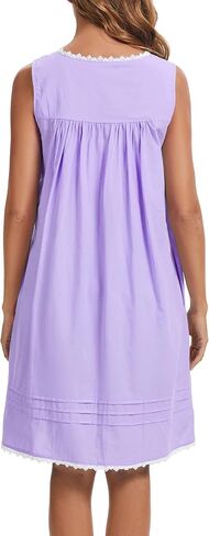 AVIIER 100% Cotton Nightgowns for Women Sleeveless Night Gown with Pockets in Saudi Arabia