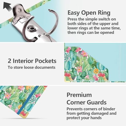 3 حلقات مجلدة مقاس 5.08 سم، مجلدات دائرية وردية لطيفة مع 6 فواصل لعلامات التبويب، ملصقات ملصقات، حافظة منخفضة المستوى مع مساحة تخزين، لوازم مكتبية مدرسية أنيقة (ابق إيجابيًا) in Kuwait