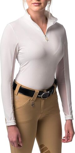 Kastel Denmark Solid Base Layer Activewear | Long Sleeve Sun Protection | 1/4 Zip Womens Golf, Equestrian Apparel in Saudi Arabia