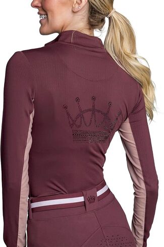 Kastel Denmark Solid Base Layer Activewear | Long Sleeve Sun Protection | 1/4 Zip Womens Golf, Equestrian Apparel in Saudi Arabia