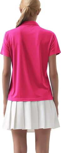 QBK Womens Polo قمصان - قمصان قصيرة الأكمام ، UPF أكثر من 50+ جاف ملتوية خفيفة الوزن غولف وتنس قمم in Saudi Arabia