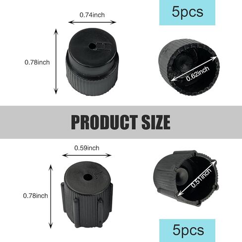 10 PCS AC Valve Cap, High and Low Pressure Air Conditioning System Port Sealing Kit, 0.5 "/13 mm 0.6 "/16 mmCar Air Conditioning Repair Parts, Universal for Most Cars (Black) in Saudi Arabia