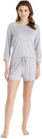 Softies Womens Dream 3/4 Sleeve Boat Neck Top ومجموعة قصيرة in Kuwait
