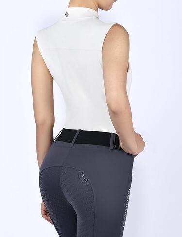 Sleeveless Women's Horse Riding Shirts Equestrian Shirts Breathable Comfortable for Women with Bling Rhinestones in Saudi Arabia