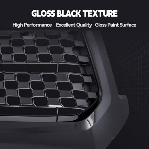 2 Pcs Front Honeycomb Bumper Grille and Grille Trim Compatible with 2014-2021 Toyota Tundra 53101-0C041 76180-0C030 (Matte Black, 2014-2020) in Kuwait