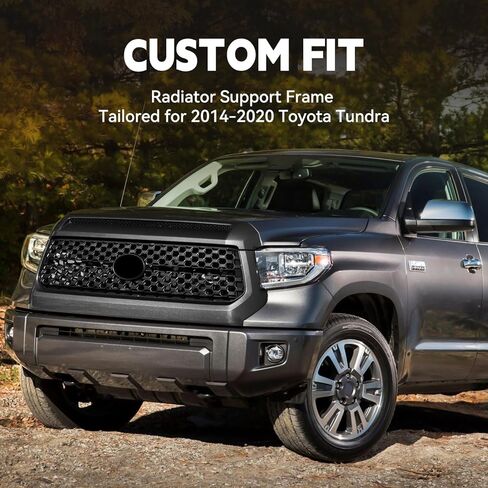 2 Pcs Front Honeycomb Bumper Grille and Grille Trim Compatible with 2014-2021 Toyota Tundra 53101-0C041 76180-0C030 (Matte Black, 2014-2020) in Kuwait